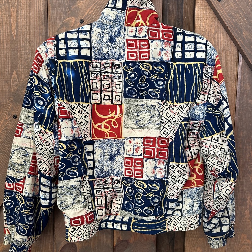 Oleg Cassini Multicolor Patchwork Jacket - image 5